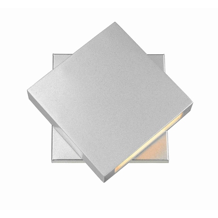 Z-Lite Quadrate 1 Light Outdoor Wall Sconce, Silver & Sand-blast glass 573B-SL-LED